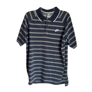 NIKE SPORTSWEAR Men’s Fit-Dry Navy Stripped Short Sleeve Shirt / Size: Large
